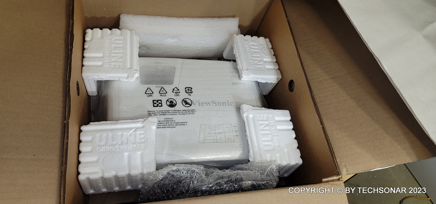 Viewsonic PA503X 3D Ready DLP Projector - 720p - HDTV - 4:3 - Front, Ceiling , color White, Used item