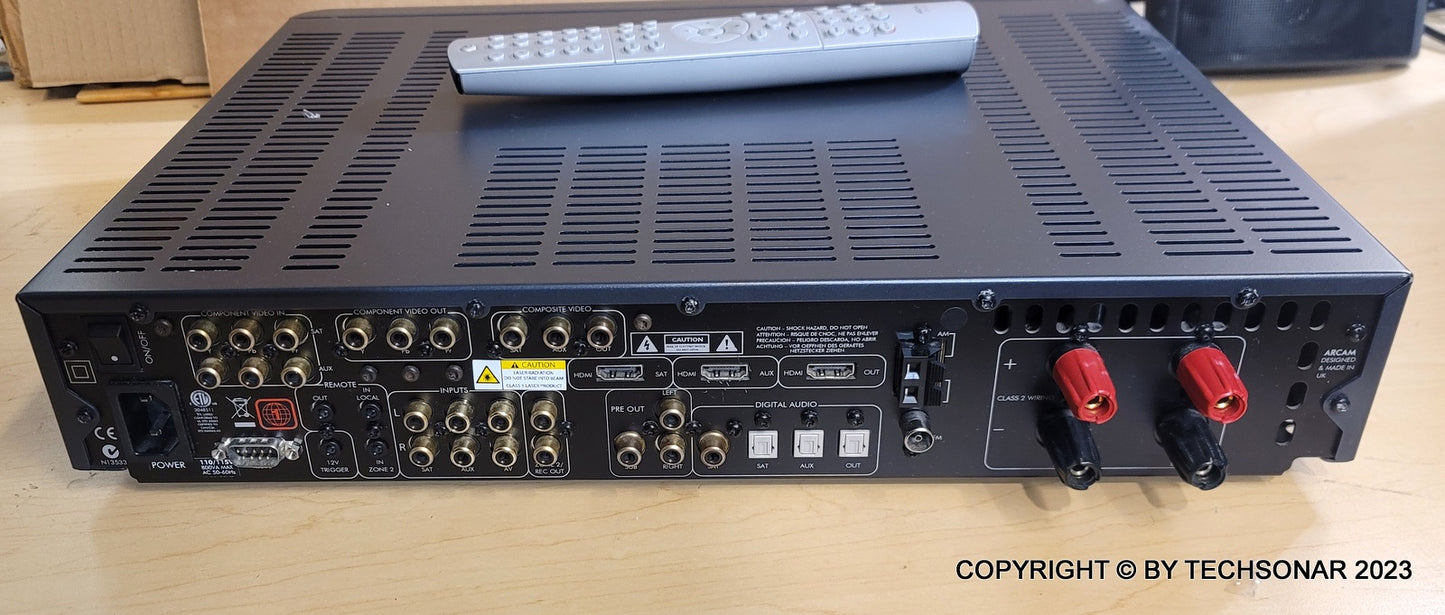 Arcam Solo 2.1 movie AV receiver SYSTEM , NOT WORKING FOR PARTS,  w/ working remote control