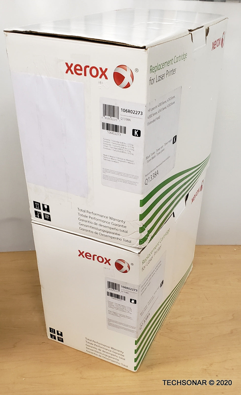Lot of 2 Xerox 106R02273 for Q1338A  Black Toner for HP Printers EXTENDED Yield