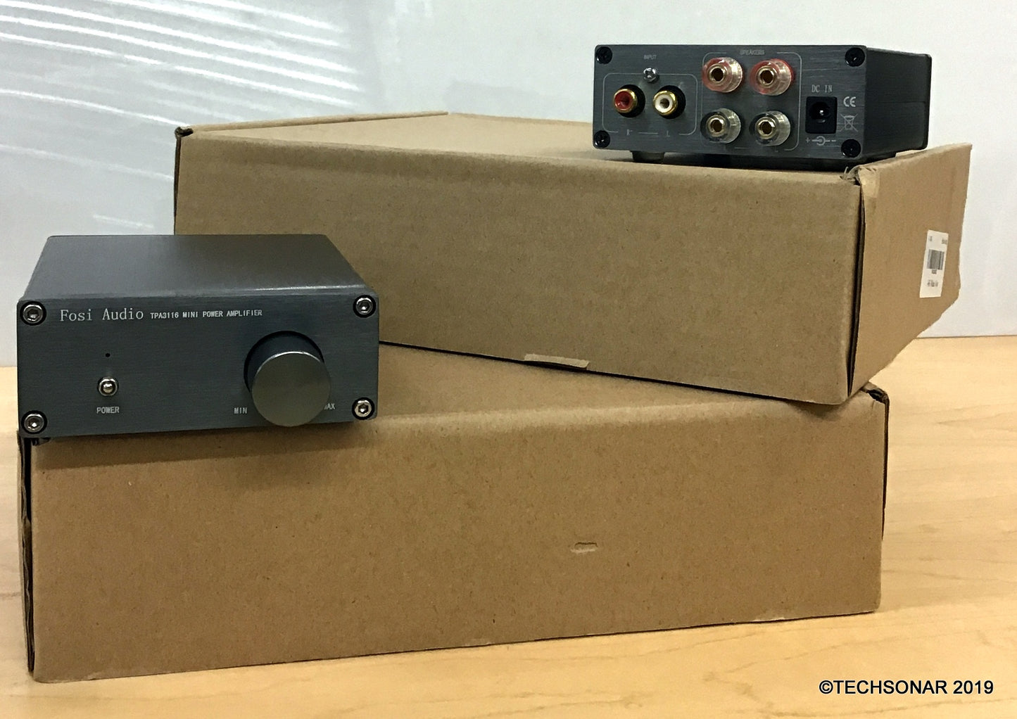 Lot of 2 FOSI AUDIO TPA3116 MINI 2CH ClassD amp, SLIGHTLY USED W/ Power Supplies