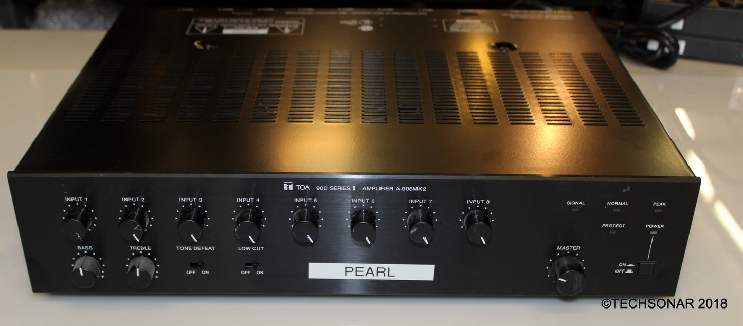 TOA Series ii Model A-906MK2 8-Channel Mixer Power Amp, 60w (labelled PEARL)