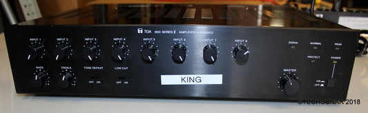 TOA Series ii Model A-906MK2 8-Channel Mixer Power Amp, 60w (labelled KING)